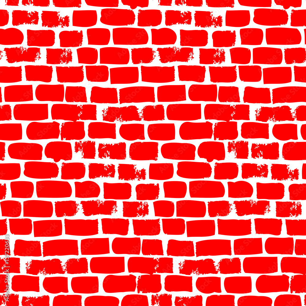 Hand drawn vector seamless with bricks Hand drawn vector seamless with bricks