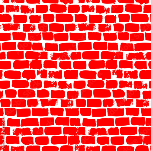 Hand drawn vector seamless with bricks