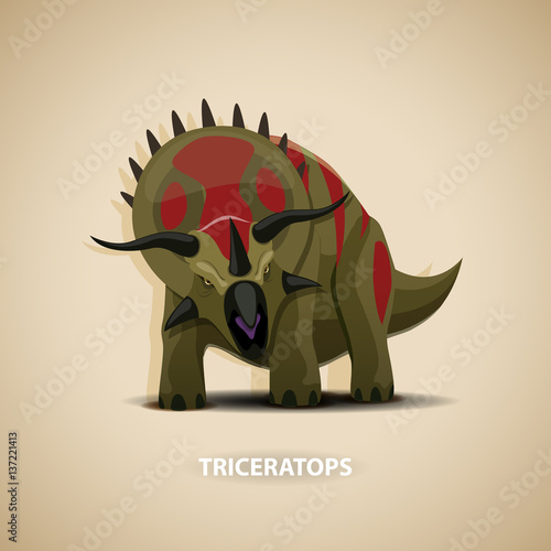 Triceratops - stock vector illustration