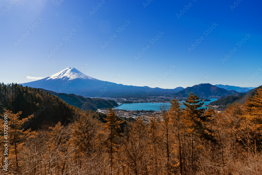 clear blue sky and mountain fuji on view point - can use to display or montage on product clear blue sky and mountain fuji on view point - can use to display or montage on product