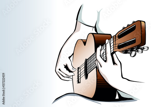 Gitar Çalan Adam (Renkli)