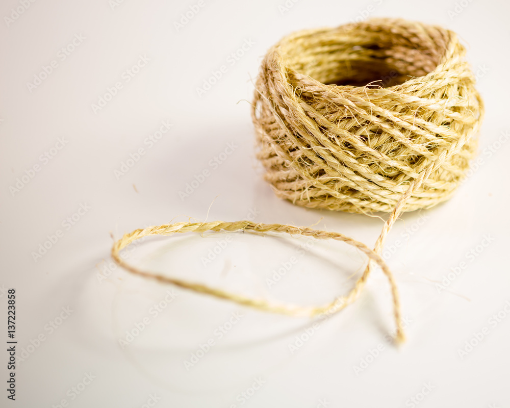 Ball of twine on white background Ball of twine on white background