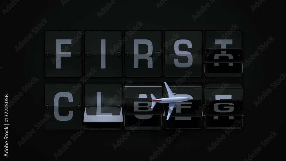 3D Rendering Flipboard Airport Terms - first class 3D Rendering Flipboard Airport Terms - first class