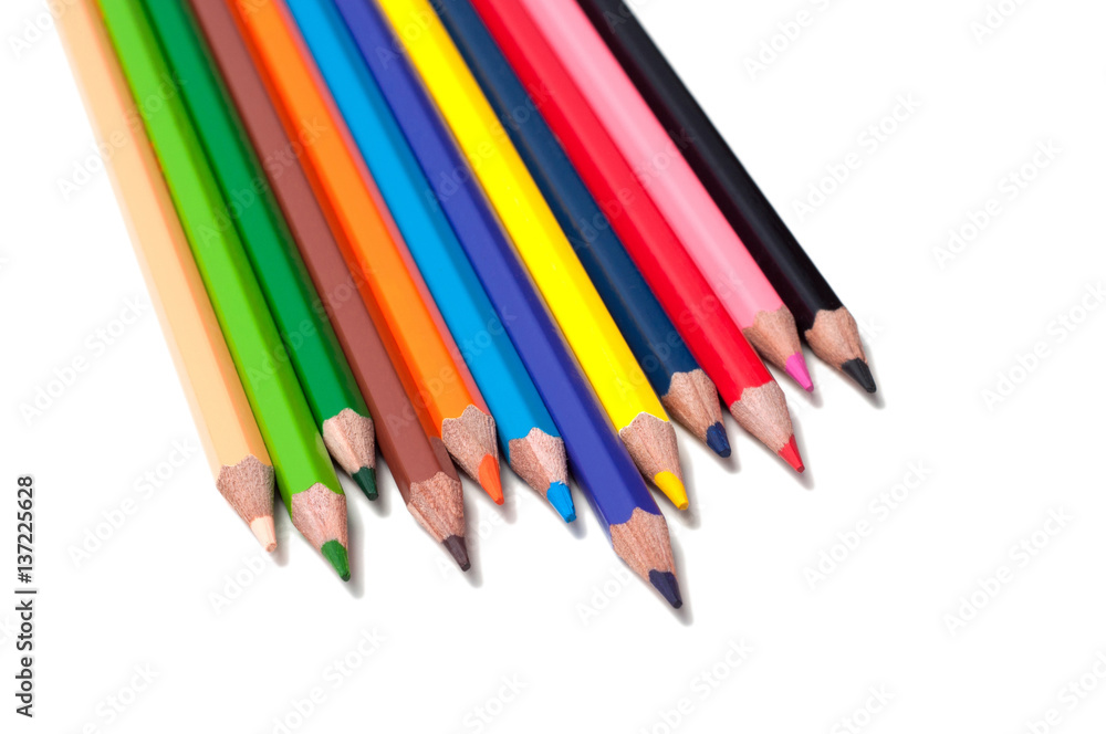 Color pencils isolated on a white background Color pencils isolated on a white background