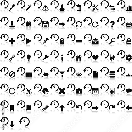 Backup Symbol mit Overlays und Spiegelungseffekt