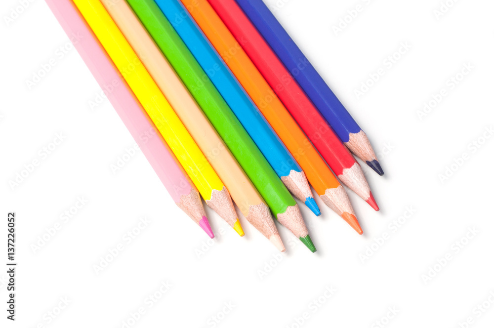 Color pencils isolated on a white background Color pencils isolated on a white background