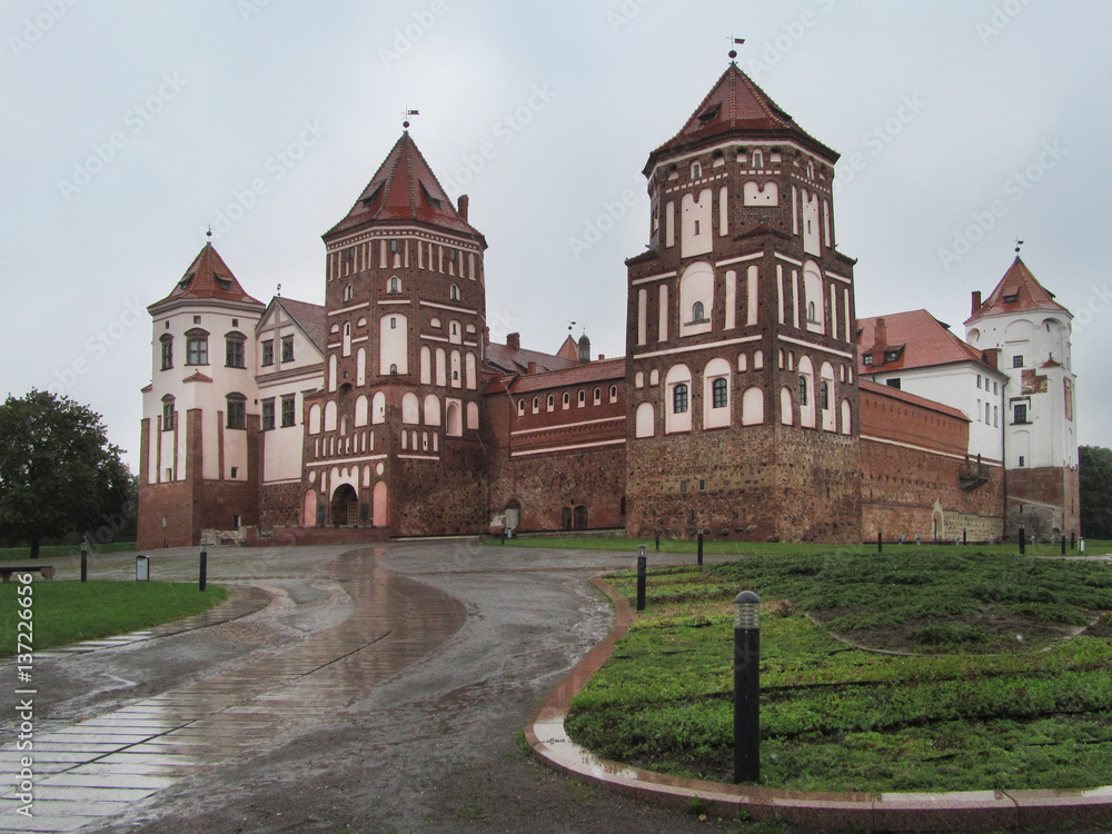 Beautiful castle in Belarus. Mir Castle.