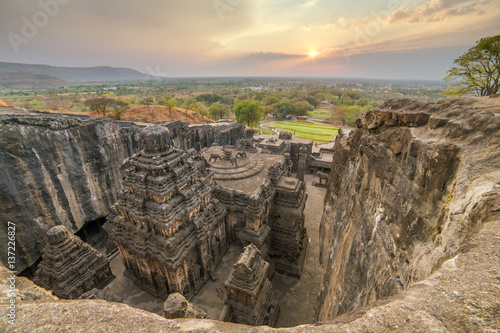 Kailas temple in Ellora caves complex, Maharashtra state in India