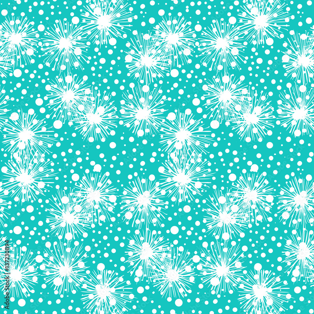 Pattern with small flowers, pompoms or snowflakes Pattern with small flowers, pompoms or snowflakes