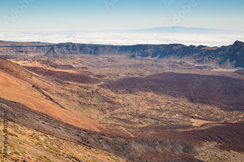 View at the top of the volcano Teide in Tenerife