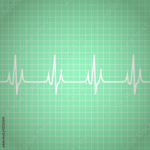 Heart Beats Cardiogram Background. Vector