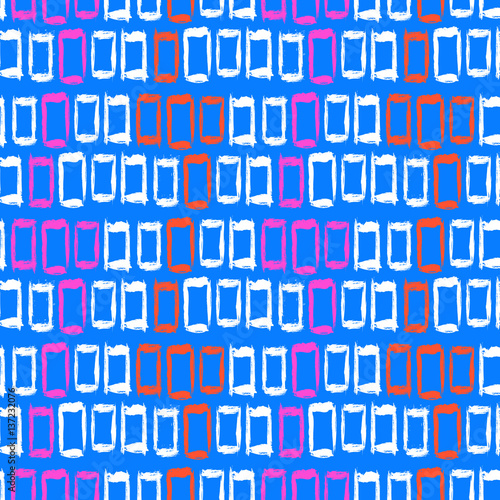Geometric pattern with small hand painted squares
