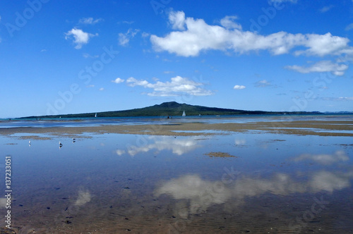 Landscape view of Rangitoto Island New Zealand