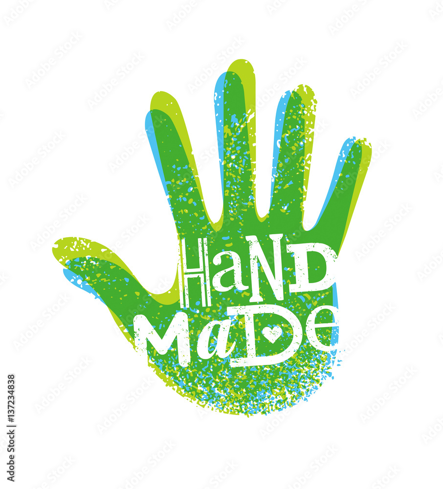 Handmade creative grunge vector lettering composition Handmade creative grunge vector lettering composition