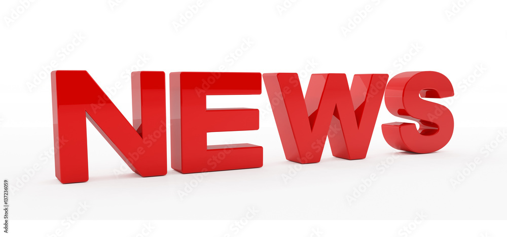 3d Text - News in rot auf weißen Hintergrund 3d Text - News in rot auf weißen Hintergrund
