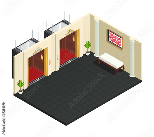 Lift Lobby Isometric Interior