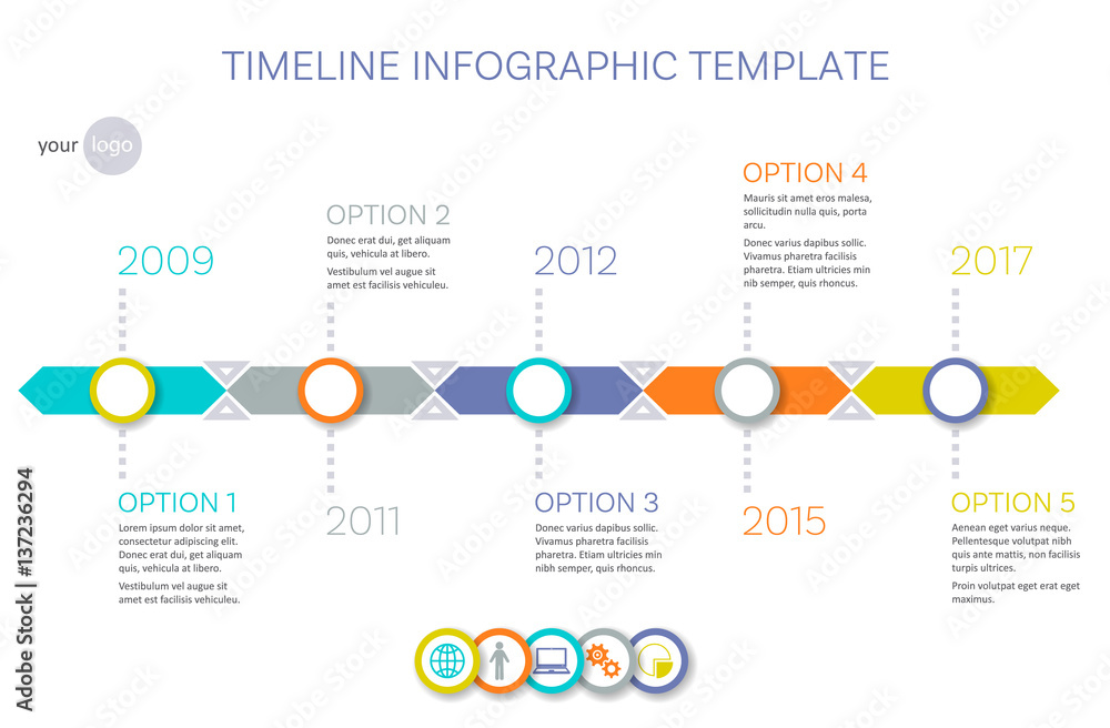 Vector timeline infographic template Vector timeline infographic template