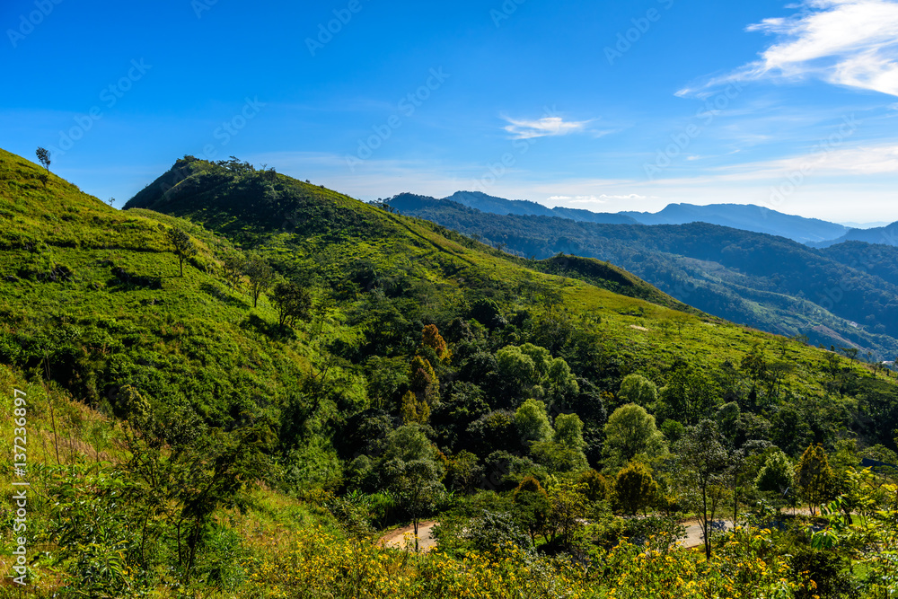 Doi Pha Tang viewpoint ,Chiang Rai province in Thailand.  beautiful location