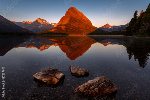 Scenic view, Swiftcurrent Lake, Glacier National Park, Montana, USA photo