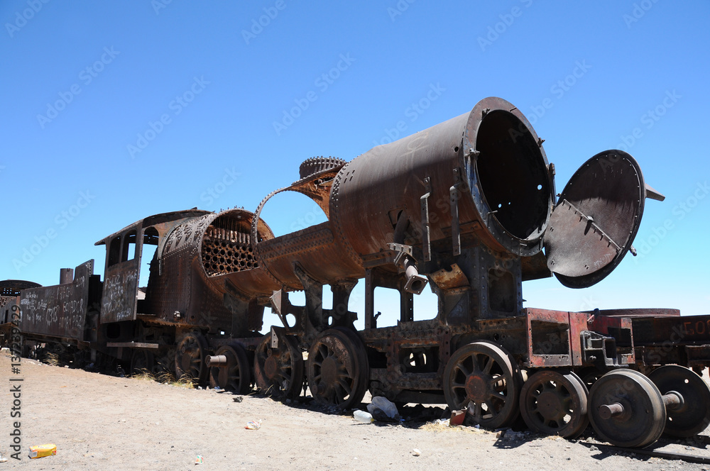 Verrostete Lokomotive in der Atakama