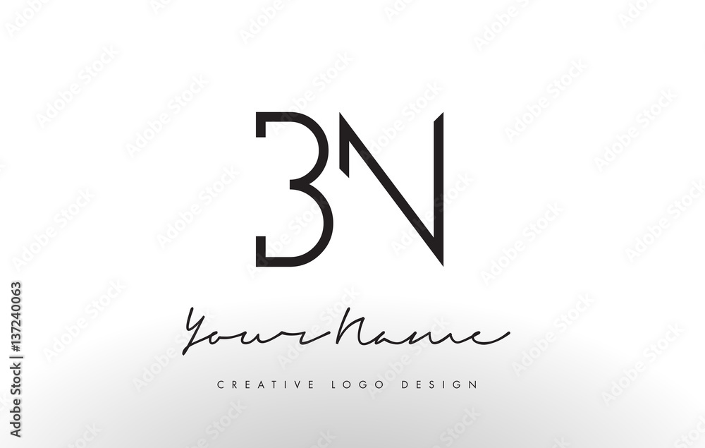 BN Letters Logo Design Slim. Creative Simple Black Letter Concept. BN Letters Logo Design Slim. Creative Simple Black Letter Concept.