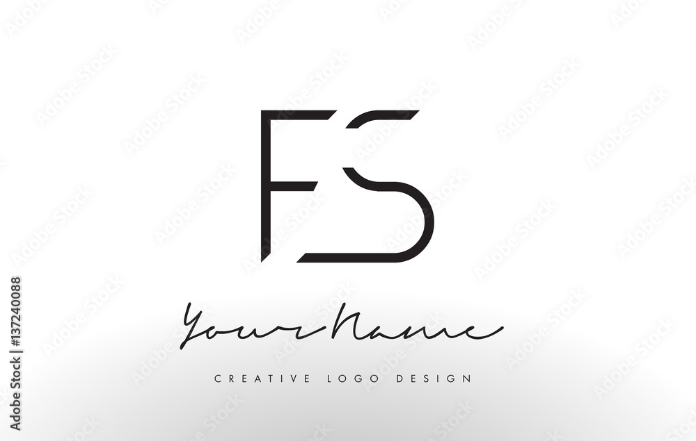 FS Letters Logo Design Slim. Creative Simple Black Letter Concept.