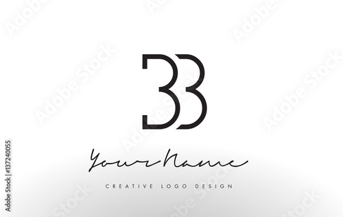 BB Letters Logo Design Slim. Creative Simple Black Letter Concept.