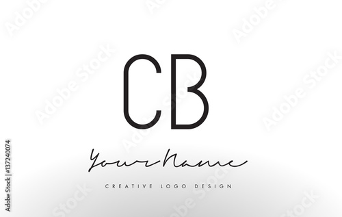 CB Letters Logo Design Slim. Creative Simple Black Letter Concept.