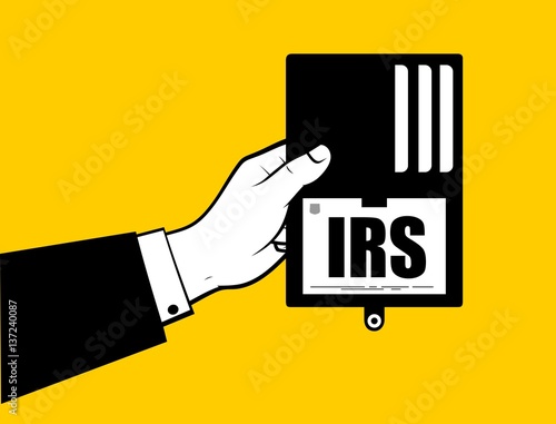 Photo Man hand showing IRS id
