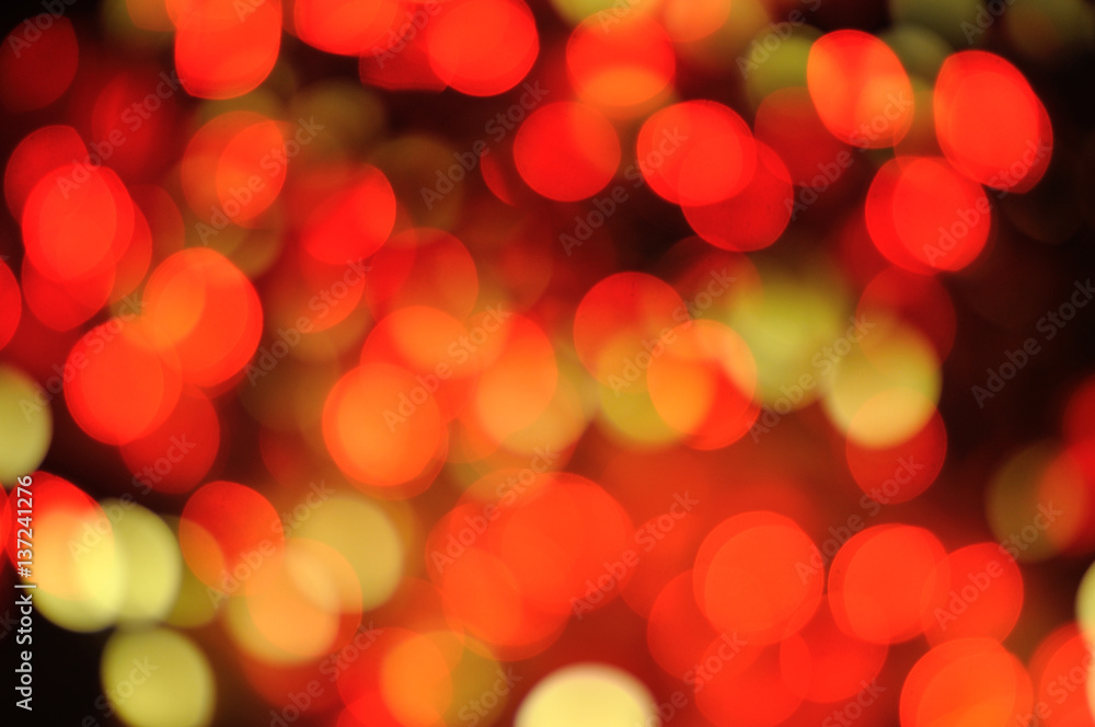 Bokeh defocused yellow and red lights on the black background Bokeh defocused yellow and red lights on the black background