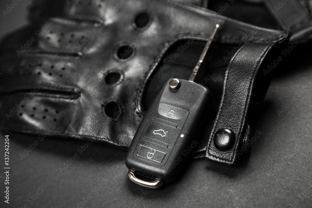 Car keys and driving gloves Car keys and driving gloves