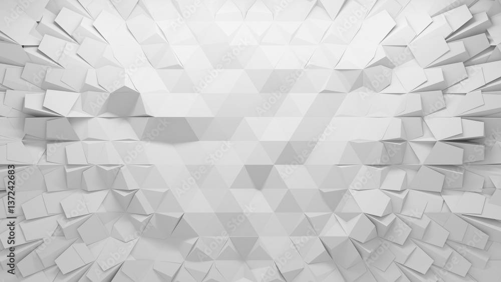 White polygonal triangle geometric texture. 3D rendering background. White polygonal triangle geometric texture. 3D rendering background.