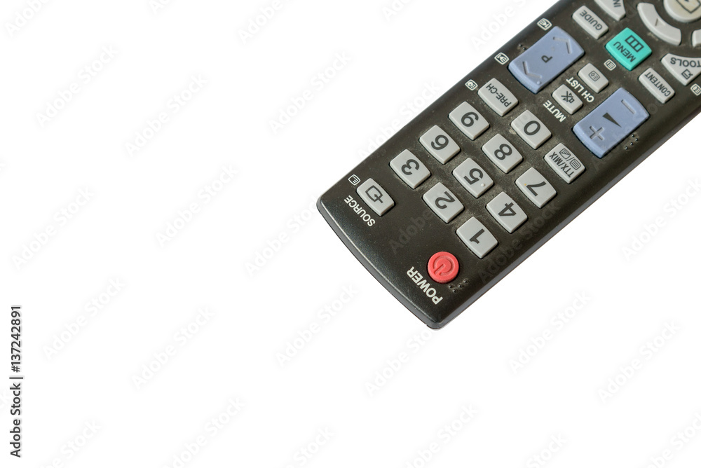 remote control TV isolated on white background remote control TV isolated on white background