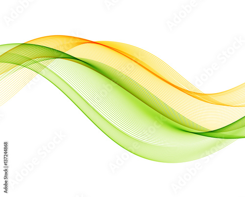 Abstract vector background with yellow green smooth color wave.