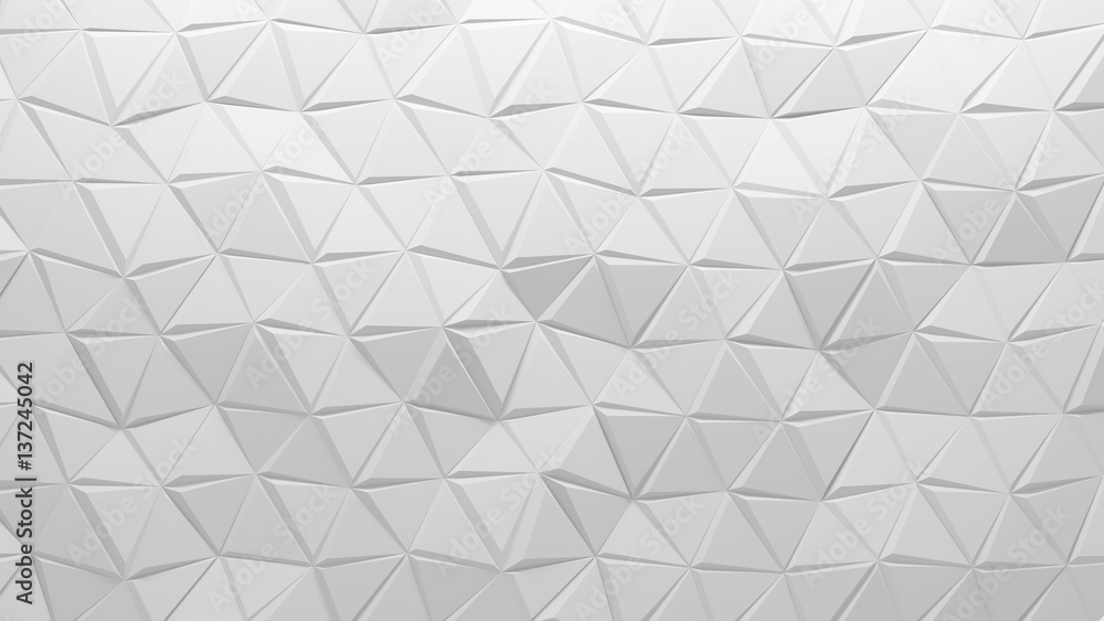 Fototapeta premium White polygonal triangle geometric texture. 3D rendering background.