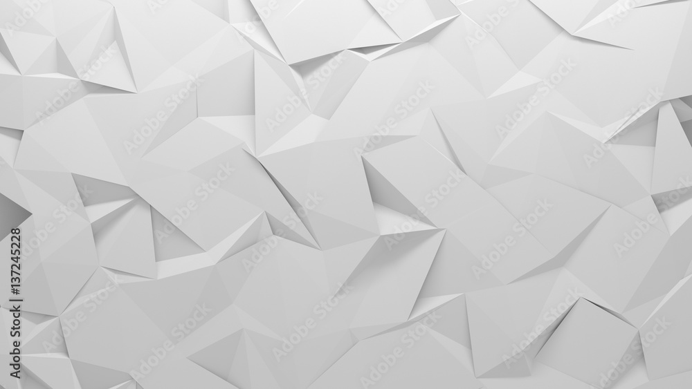 White polygonal triangle geometric texture. 3D rendering background. White polygonal triangle geometric texture. 3D rendering background.