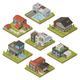 Isometric House Icon Set