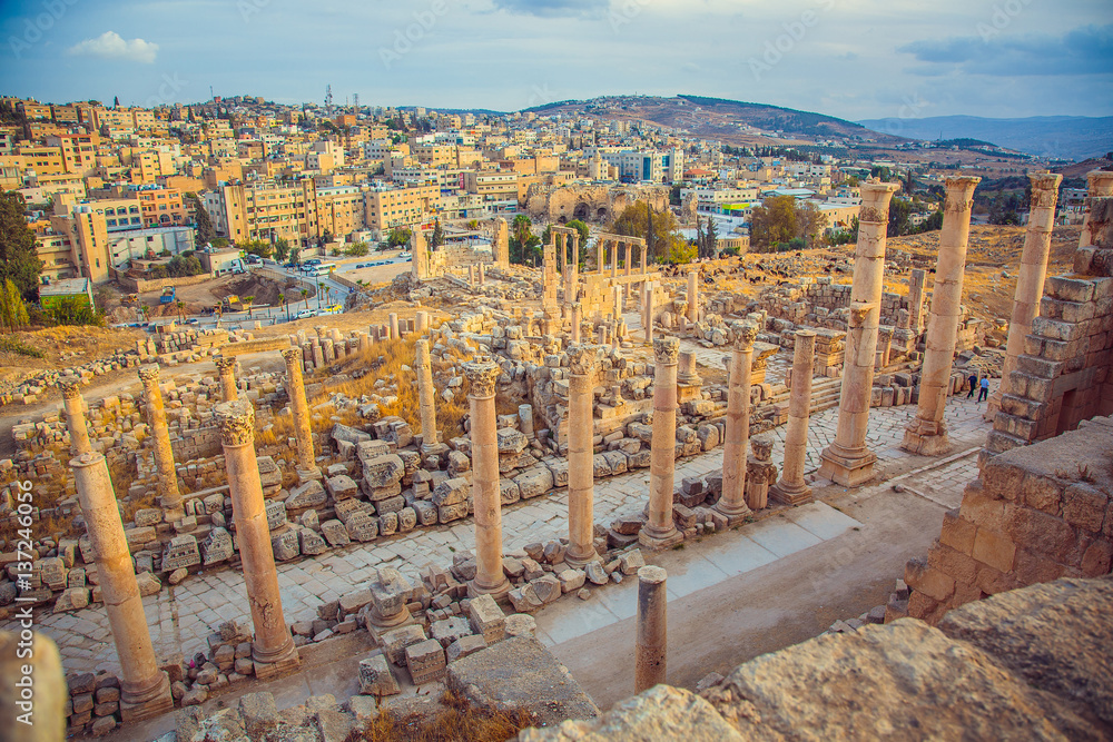 Obraz premium Ancient Roman ruins in Jerash, Jordan