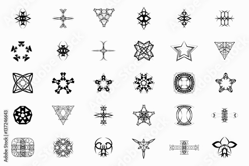 Set of 30 logo,signs,symbol,tattoo for design brand or logo company.