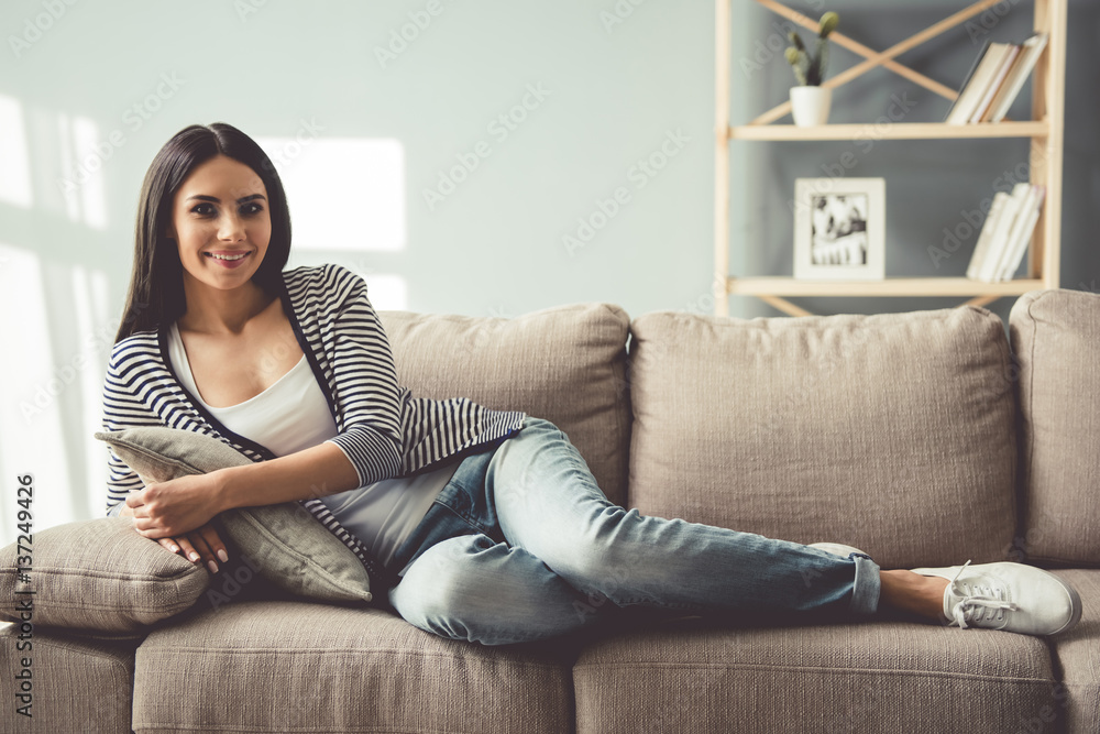 Beautiful woman at home Beautiful woman at home