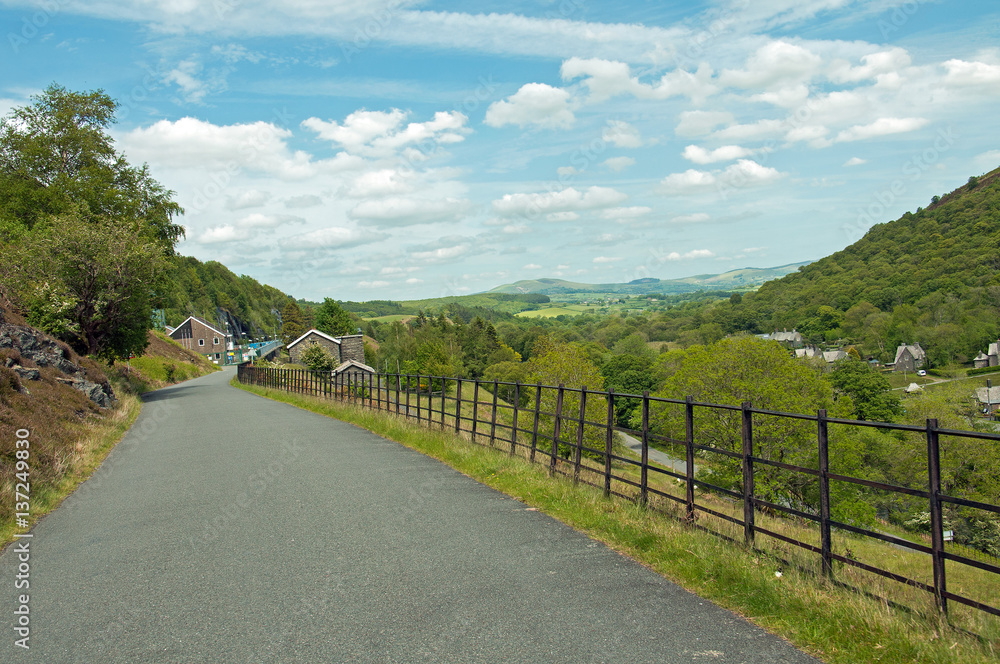 Summertime scenery around the Elan valley of Wales, UK.