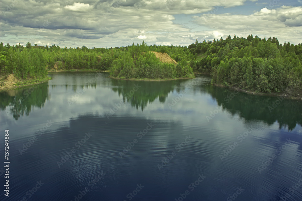 Beauty water landscape with forest lake and hills. Beauty water landscape with forest lake and hills.