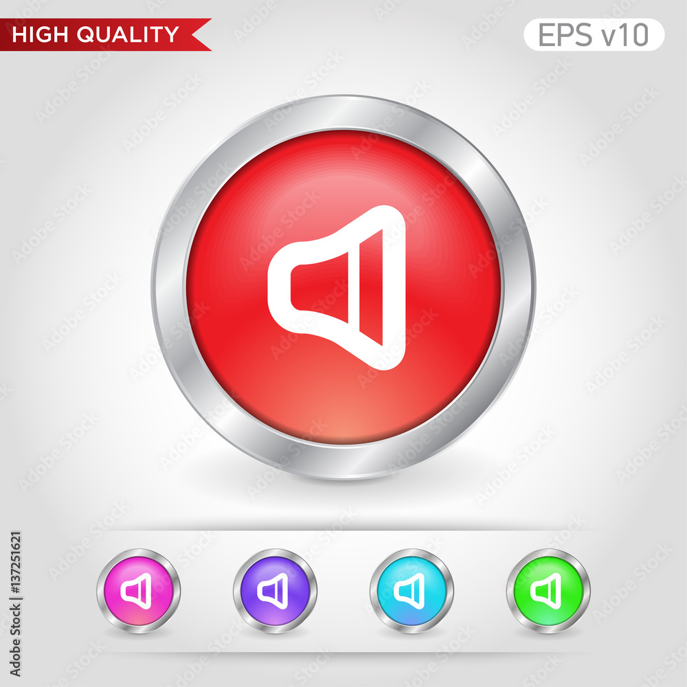 Speaker icon. Button with speaker icon. Modern UI vector. Speaker icon. Button with speaker icon. Modern UI vector.