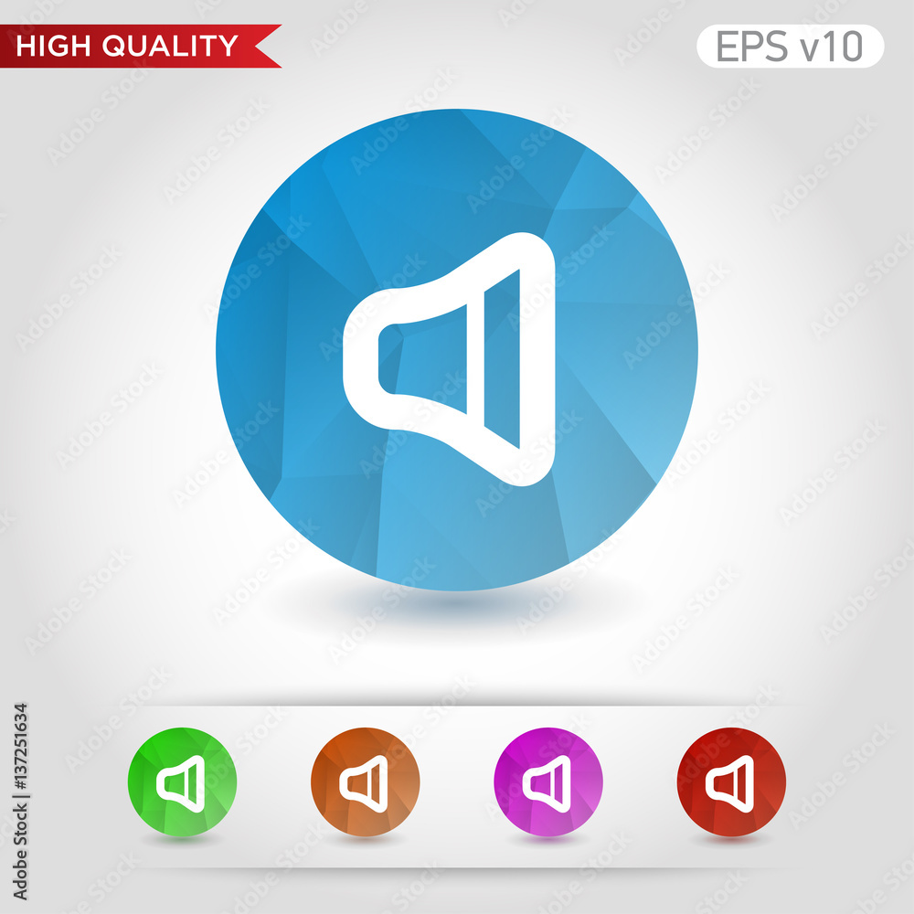 Speaker icon. Button with speaker icon. Modern UI vector. Speaker icon. Button with speaker icon. Modern UI vector.