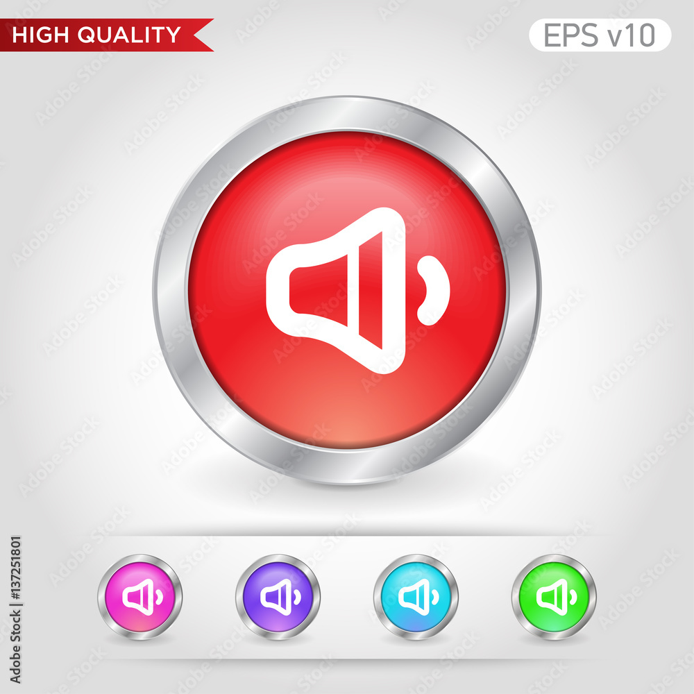 Speaker icon. Button with speaker icon. Modern UI vector. Speaker icon. Button with speaker icon. Modern UI vector.