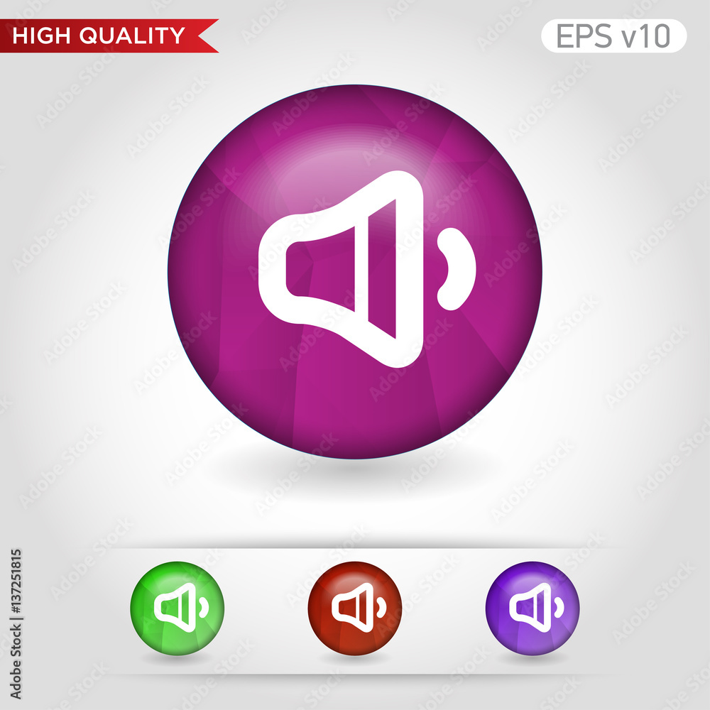 Speaker icon. Button with speaker icon. Modern UI vector. Speaker icon. Button with speaker icon. Modern UI vector.