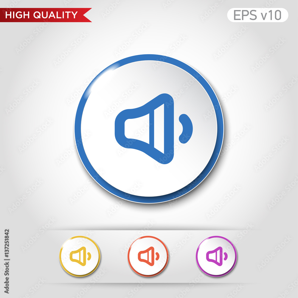 Speaker icon. Button with speaker icon. Modern UI vector. Speaker icon. Button with speaker icon. Modern UI vector.