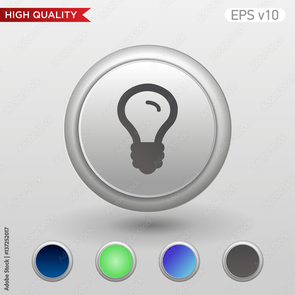 Light bulb icon. Button with light bulb icon. Modern UI vector. Light bulb icon. Button with light bulb icon. Modern UI vector.