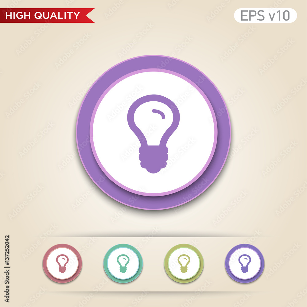 Light bulb icon. Button with light bulb icon. Modern UI vector. Light bulb icon. Button with light bulb icon. Modern UI vector.