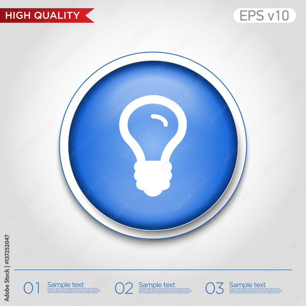 Light bulb icon. Button with light bulb icon. Modern UI vector. Light bulb icon. Button with light bulb icon. Modern UI vector.